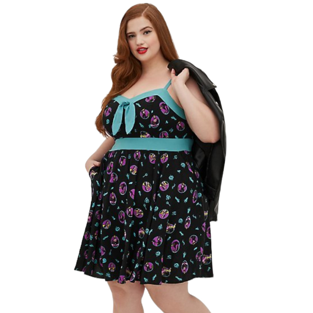 Torrid NWT Sweetheart Tie Front Dress Disney Villains Adjustable Strap Size 3X - Picture 7 of 10